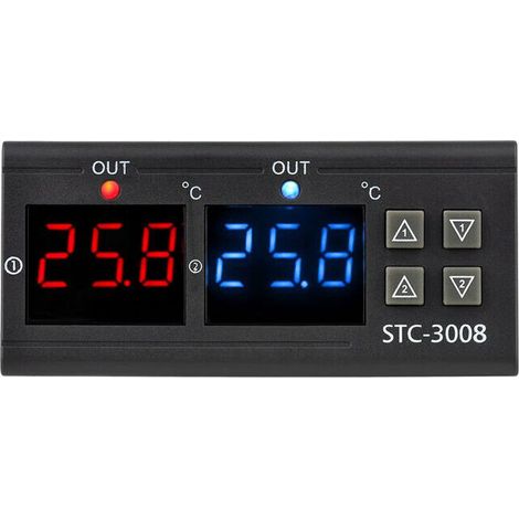 royaluxe -Thermostat et programmat de température Régulat de température numérique STC-3008 Régulat de température bidirectionnel intelligent DC 12V Réfrigérat Thermostat Prise en charge Chauffage/R (1/5)