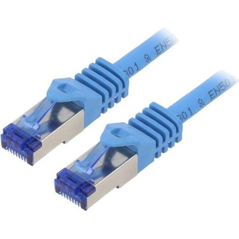 Cordon de raccordement S-FTP Cat.6a bleu - 0.5m