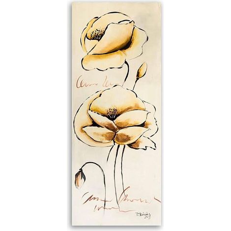 Tableau deux fleurs 2 - 30 x 90 cm (1/5)