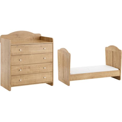 Lit évolutif 70x140 et commode à langer Vox Megeve Bois (1/5)