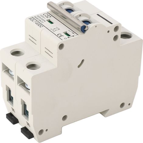 Disjoncteur bipolaire CC 1000 V, disjoncteur 32 A, pouvoir de coupure de 6 kA pour usage domestique (1/5)