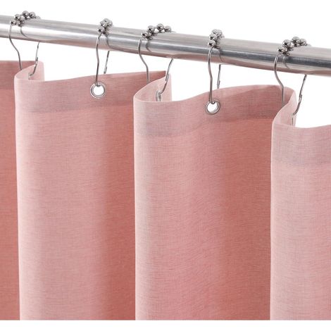 Duschvorhang Duschvorhangringe Leinen Rosa H182 x B92 cm 1er Pack (1/5)