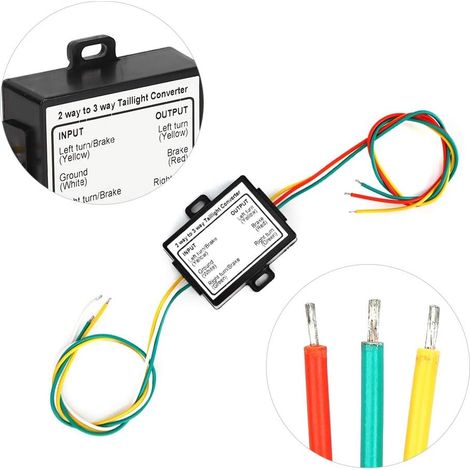 Convertisseur de Feu Arrière de Remorque alimenté Compatible avec LED, épissure de 3 à 2 Fils avec Extension Plate à 4 Fils, Système à 6 Fils vers Système à 4 Fils, Convertisseur (1/5)
