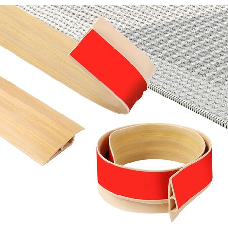 100cm PVC Barre De Seuil,Flexible Seuil De Porte Adhesif AntidéRapant, Moquette Transition de Seuil Pour RevêTement De Sol,Portes, Carrelage,Bois (Largeur:7cm-Grain de bois brut-A5015) (1/5)