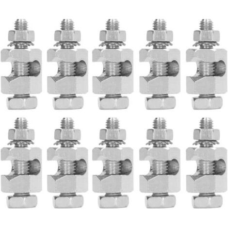 BUNTHAUS 10 pièces pince de câble de Protection contre la foudre pince de câble de Protection de mise à la terre hexagonale externe en cuivre pour Module PV