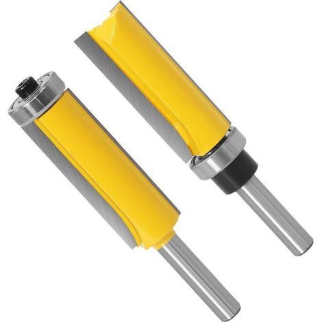 Fraise à défonceuse 8mm – Lot de 2 pièces – Acier trempé et carbure – Roulements supérieurs et inférieurs – Pour bois dur et MDF (1/5)