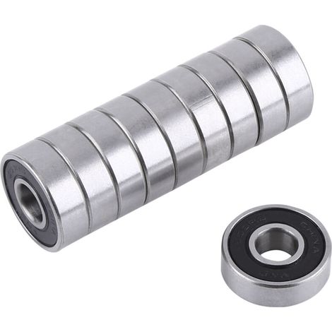 10 Pièces 608-2RS Roulements à Billes roller Longboard Convient pour ABEC Utilisé pour les patins les planches à roulettes les scooters（8 mm x 22 mm x 7 mm） (1/5)