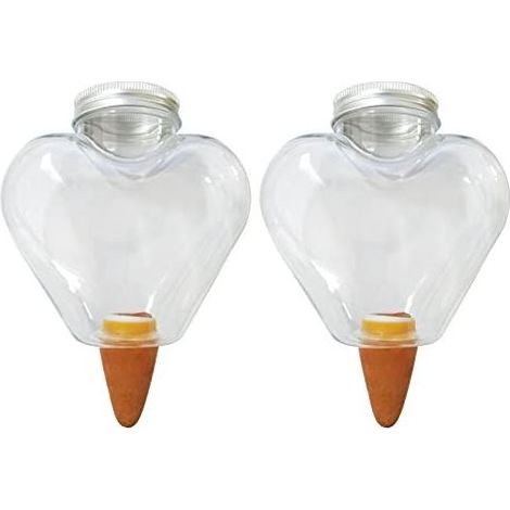 Arrosage Plante Intérieur Terre Cuite, Arrosage Automatique Intérieur, Boule D'arrosage Des Plantes, Cone D Arrosage Céramique Et Plastique, Bille Argile Distributeur D'eau Pour Plantes (Cœur) (1/4)