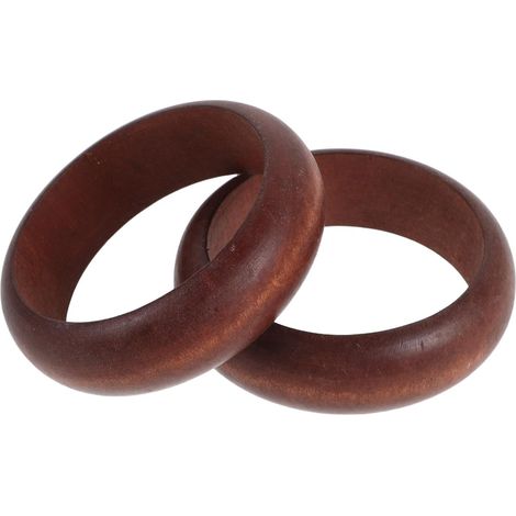 Support D'affichage Rond en Bois Marron pour Basketball, 2 Pièces (1/5)