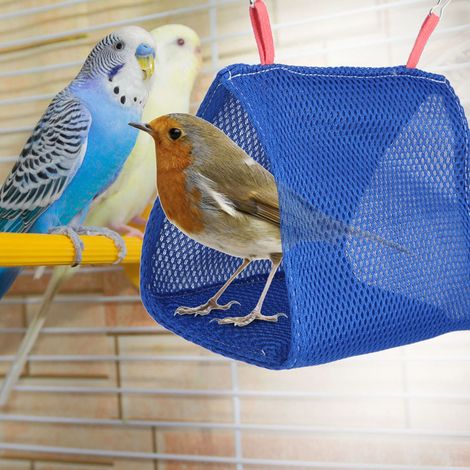 Nid d'oiseau d'été en maille respirante pour perroquet, hamac, maison pour hamster, jouet de cage (bleu) (1/5)