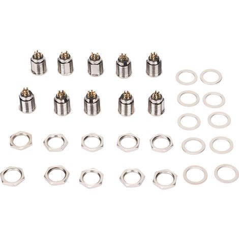 10 Ensembles Prise XLR Mâle 6 Broches, Socle Stable et Délicat, Connexion Facile pour Panneau de Châssis et Microphone Audio (1/5)