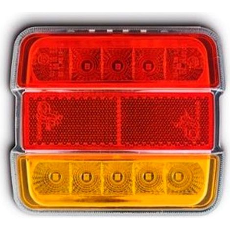Piloto trasero led cuadrado con 5 funciones, 12v