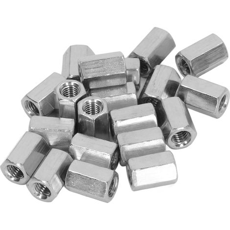 20 écrous de raccordement hexagonaux en acier inoxydable 304 pour boulons, goujons et vis (1/5)