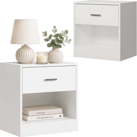 Nachttisch mit Schublade, MDF, 41 x 39 x 28 cm (1/5)