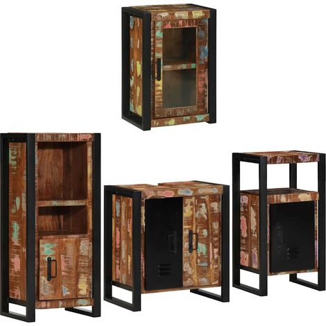 Maison Exclusive - Badezimmermöbel-Set mit Regal 4 pcs Mehrfarbig