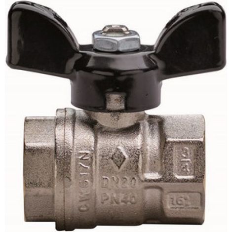 VALVOLA A SFERA A PASSAGGIO TOTALE FILETTATURA FF CON FARFALLA 1&quot  DN 25