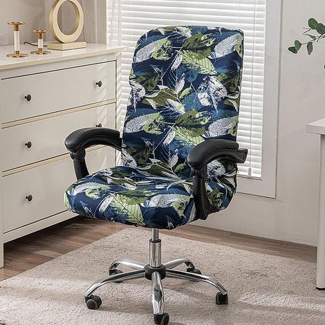 Housse de Chaise de Bureau Extensible, Housse de Chaise d'ordinateur de Bureau,Housse de Chaise rotative Amovible et Lavable pour Bureau et Chambre à Coucher (1/5)