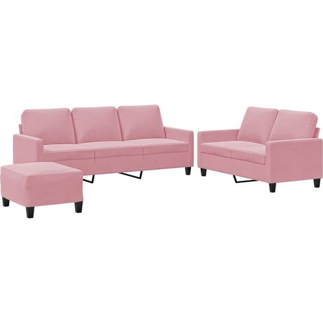 Maison Exclusive - Set di Divani 3 pz con Cuscini rosa in Velluto