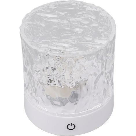 TrAdE Shop Traesio - Lampada Da Tavolo In Cristallo Oceanico Abs Ondulato Usb A 16 Colori Sala Giochi Pranzo - (1/5)