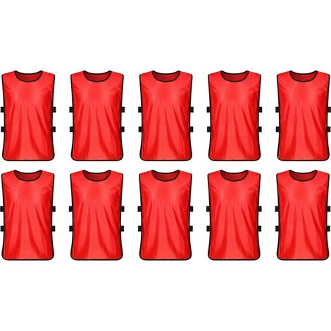 Maillot d’entraînement football basketball gilet de jeu pour adultes et jeunes, pratique sportive volleyball football, rouge, taille unique adulte (1/5)