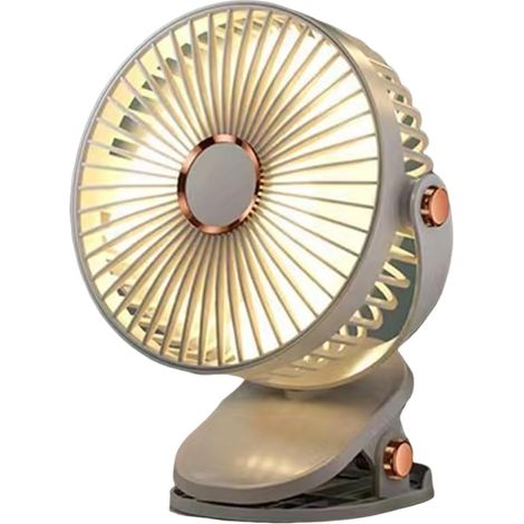 JSSEVN - Ventilateur à Pince de Charge USB Ventilateur à Pince Portable 5 Vitesses de Bureau Personnel Silencieux 1200 MAh Ventilateur de Rotation à 720° (1/5)