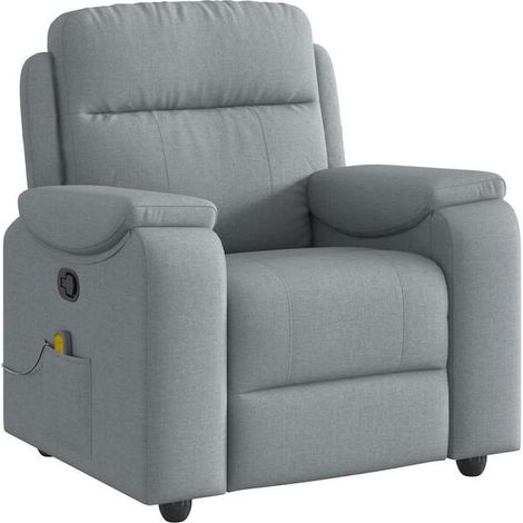 Fauteuil de massage inclinable en tissu gris clair (1/5)