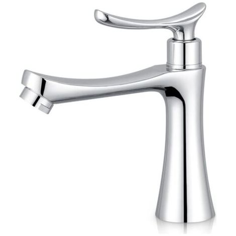 Pr Robinet mitigeur à levier unique pour toilettes d'invités avec un trou - Montage sur pont - Chrome poli (1/4)