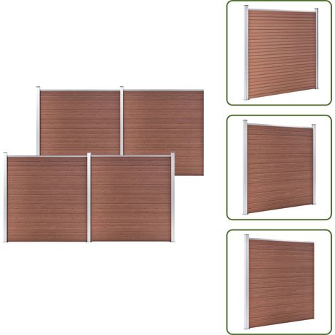 The Living Store Recinzione da Giardino in WPC 699x186 cm Marrone - Recinzione in WPC