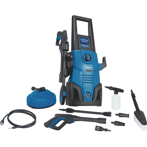 [JAMAIS UTILISE] Scheppach Nettoyeur Haute Pression HCE1600 SE - 135 bar - 1600W - Débit 408 L/h - tuyau haute pression de 5 m - système connexion rapide