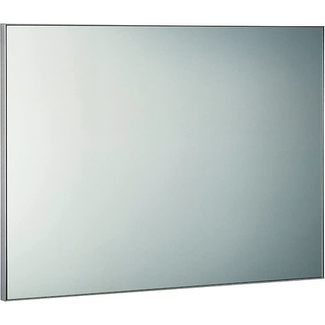 Miroir de Salle de Bain Mural encadré 100 cm, Argenté. (1/3)
