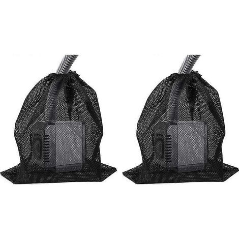 Sacs filtrants pour pompe EQINI (lot de 2), 12,2 pouces x 15,9 pouces, avec cordon de serrage, adaptés aux filtres biologiques, à la filtration d'aquarium et aux piscines extérieures, noirs, taille mo (1/5)