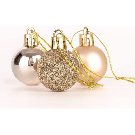BAUBLES CHAMPAGNE 3CM-12PCS SET -PVC (1/5)