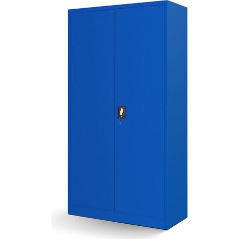 Jan Nowak Werkzeugschrank TC01A Werkstattschrank Garagenschrank Universalschrank Lagerschrank Pulverbeschichtet Flügeltüren Stahlblech 185 cm x 92 cm x 50 cm (blau)