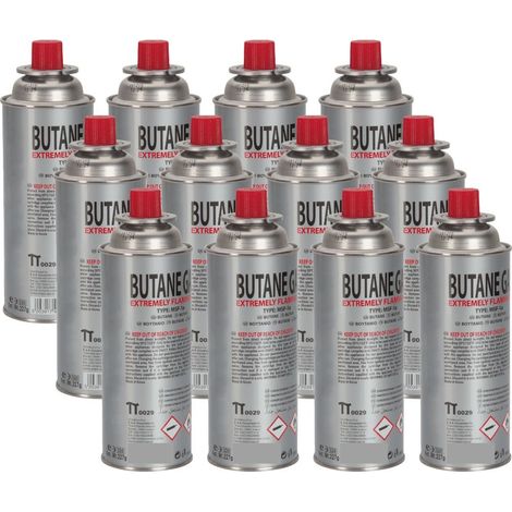 Pack 12 Cartouches à Gaz Butane 227g universelles Sécurité stop-gaz Multiproduits Réchaud, Désherbeur, Chalumeau VITO