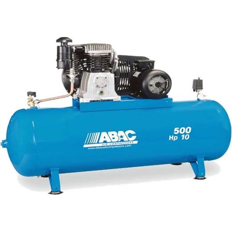 Compresseur d'air à piston réservoir de 500 litres moteur triphasé de 10 CV ABAC