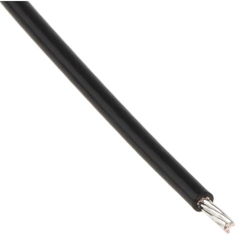 Fil de câblage à gaine PTFE RS PRO, 0,22 mm², 24 AWG, 200°C max, PTFE Noir, 100m ( Prix pour Bobine de 100 Mètres ) (1/3)