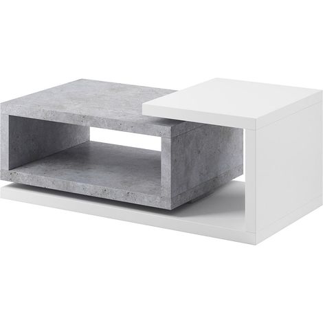 Mesa de centro Ilyes Blanco y Concreto (1/4)