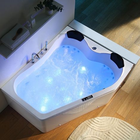 Baignoire balnéo asymétrique MARINA 2 places ARCHIPEL® 181x151 - DROITE (1/5)