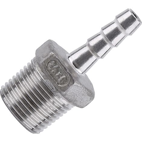 Raccord adaptateur cannelé pour tuyau flexible fileté mâle BSP 3/8" x 6 mm (1/5)