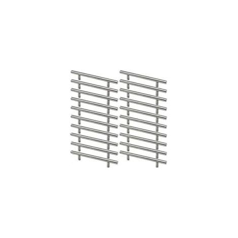 Set di 20 maniglie per mobili da cucina in acciaio inox, interasse fori 128 mm, maniglia a T in acciaio spazzolato per ante di mobili - Crezuo