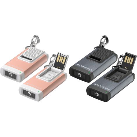 LEDLENSER K4R Wiederaufladbare Mini-Taschenlampe für den Schlüsselbund mit USB-Ladefunktion Grau (1/5)