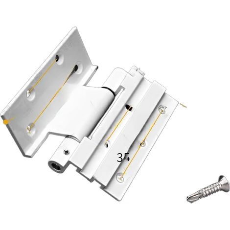 Charnière pour porte Battant Alliage pour aluminium Épaisseur 3mm(Style B, White) (1/5)