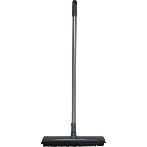 Balai en caoutchouc avec manche télescopique 68 à 120 cm, idéal pour poils de chiens et chats (1/2)