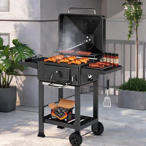 Barbecue au charbon en métal verzinkter acier 112 x 63 x 101,5 cm (1/5)
