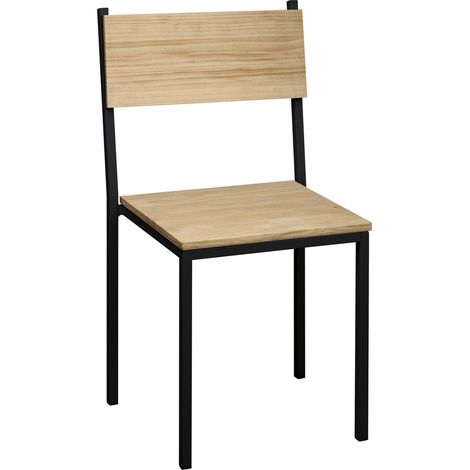 Sillas iCub encajable Pack 4Ud. 40x40x85cm Negras en madera maciza de pino acabado vintage estilo industrial Box Furniture (1/5)