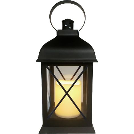 TrendLine LED Laterne 1 LED schwarz 25cm Warmweiß Innenbereich Energiesparend