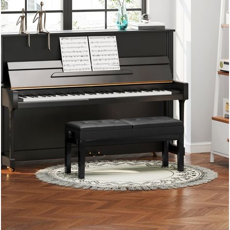 Chaise banc tabouret banc de piano réglable noir OKMYHOME (1/5)