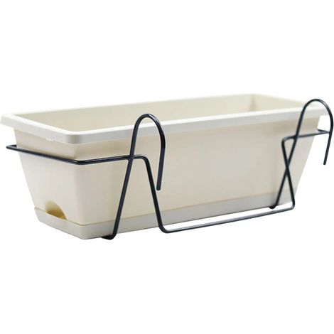 Jardinière en fer noir avec rail pour étagère (1/5)