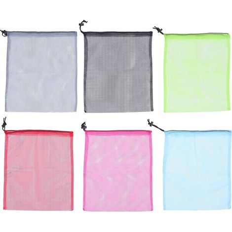 Lot de 6 sacs en filet avec cordon de serrage idéaux pour