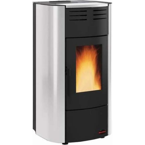 Extraflame Termostufa a Pellet Ventilata Raffaella Idro Argento 19 kW (1/5)